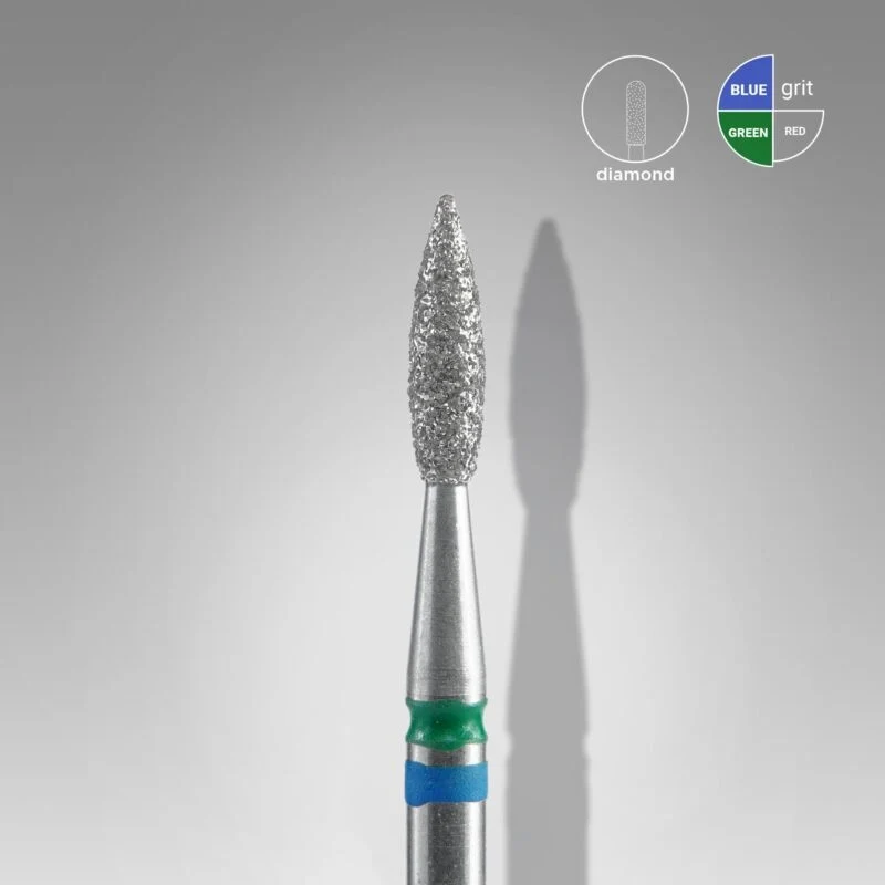 Fräseraufsatz FLAMME Diamant Bit DUO (grün-blau) 2,1mm von STALEKS