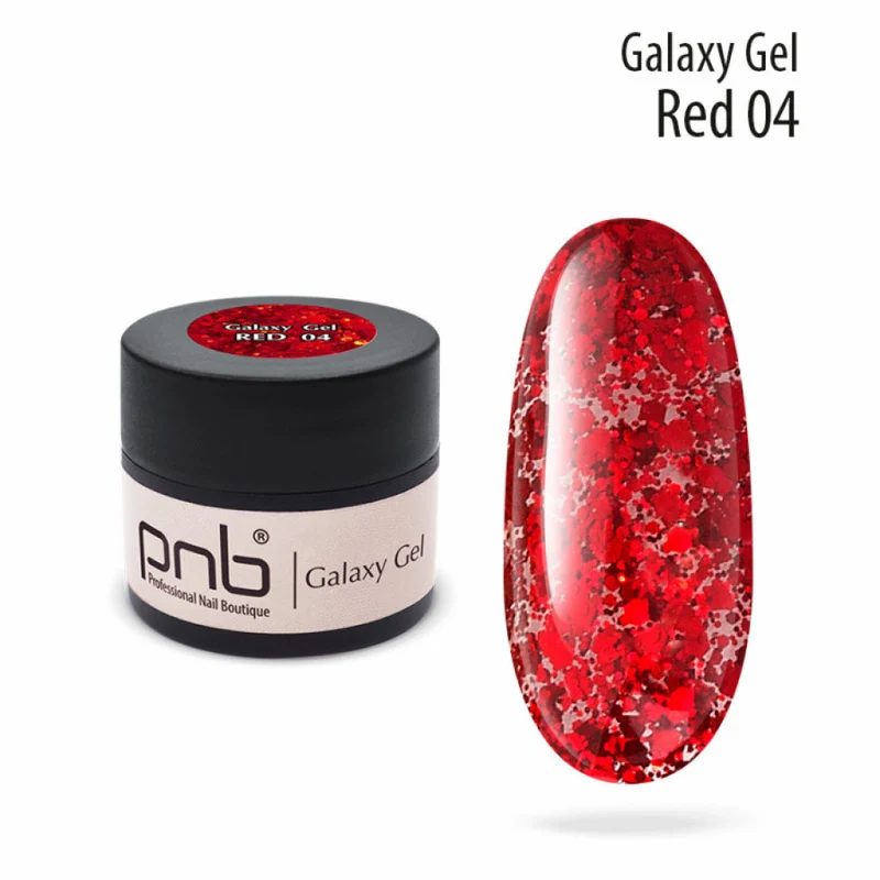 PNB Galaxy Gel 04 Red Glitter 5 ml