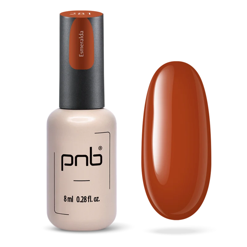 PNB orange gel nail polish 281 Esmeralda