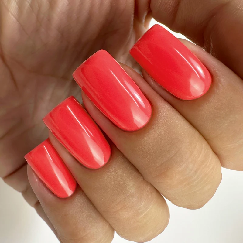 PNB bright pink coral gel nail polish 254 Atomic Rose