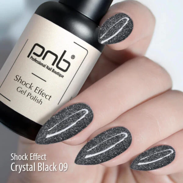 PNB Shock Effect black gel nail polish Crystal Black 09
