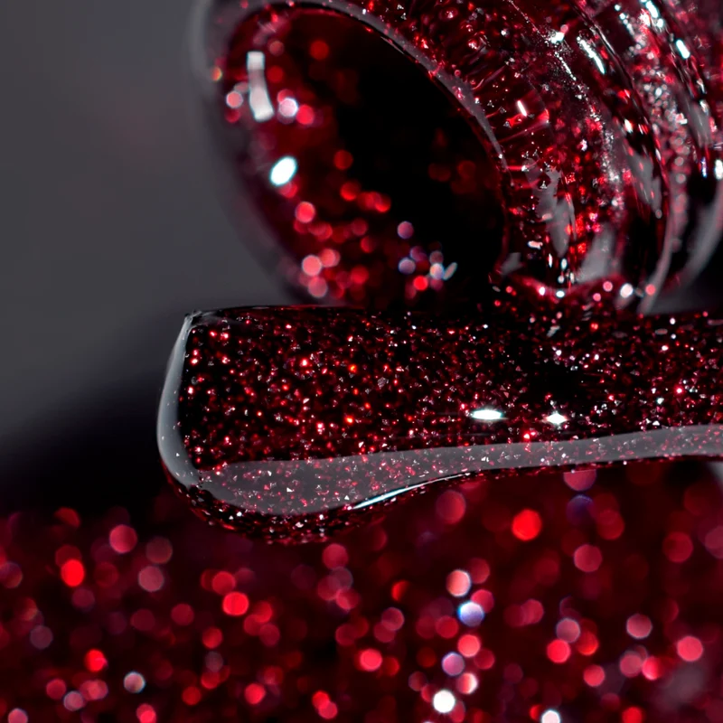 PNB Shock Effect red gel nail polish Burgundy 08