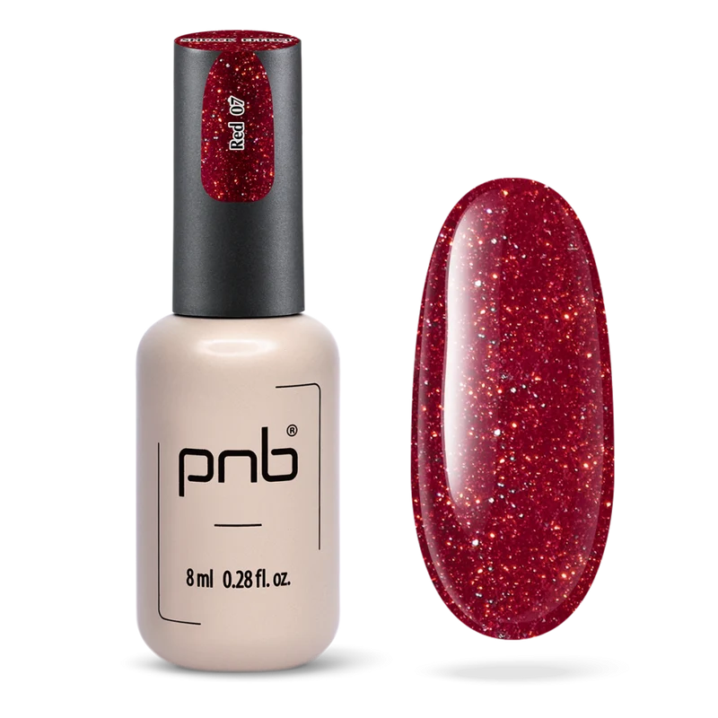 PNB Shock Effect red gel nail polish Red 07