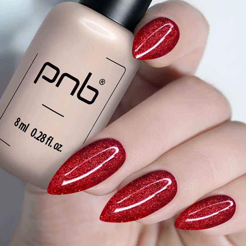 PNB Shock Effect red gel nail polish Red 07