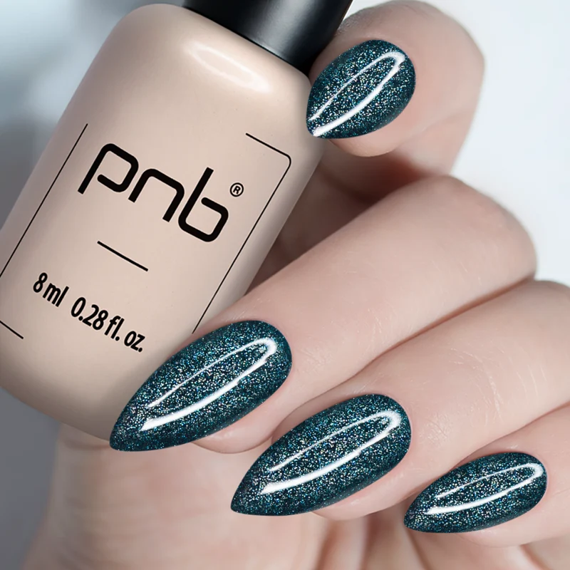 PNB Shock Effect blue gel nail polish Azur 03