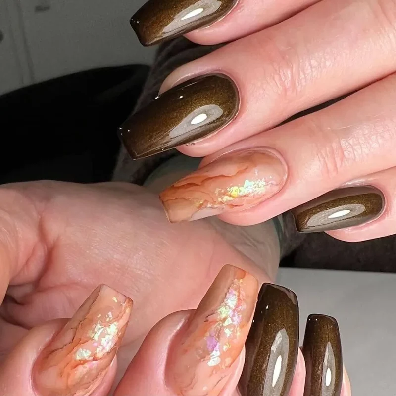 #208 Premium-EFFEKT Color Gel 5ml Dunkelbraun mit dezentem Goldschimmer