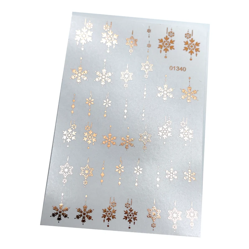 INKVICTUS Winter Snowflake nail decals / sliders gold foil 01340