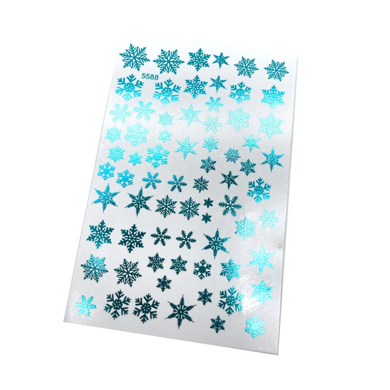 INKVICTUS Winter Snowflake nail decals / sliders blue 5588