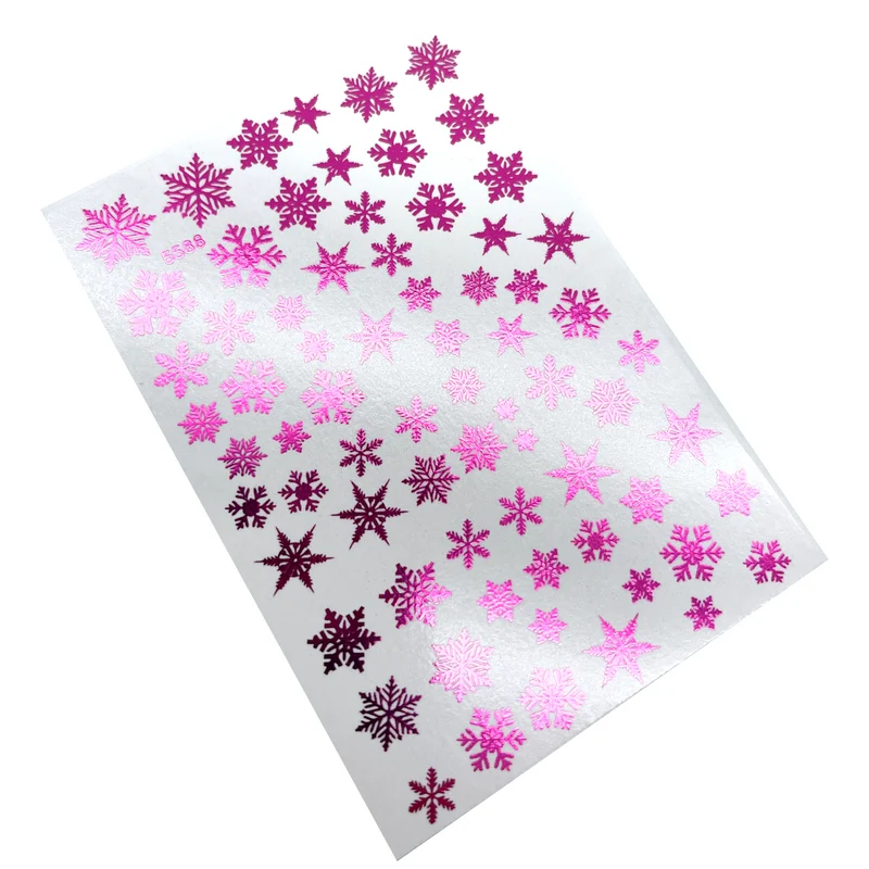 INKVICTUS Winter Snowflake nail decals / sliders purple foil 5588