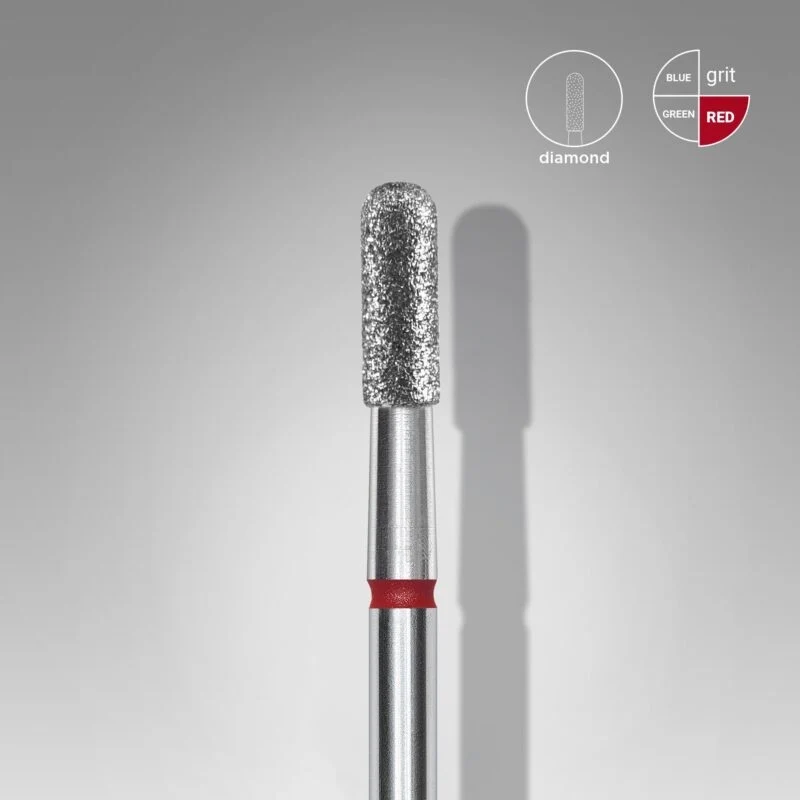 Fräseraufsatz Zylinder abgerundet Diamant Bit fein (rot) in Größe 2,3mm Arbeitsteil 6,5mm von STALEKS