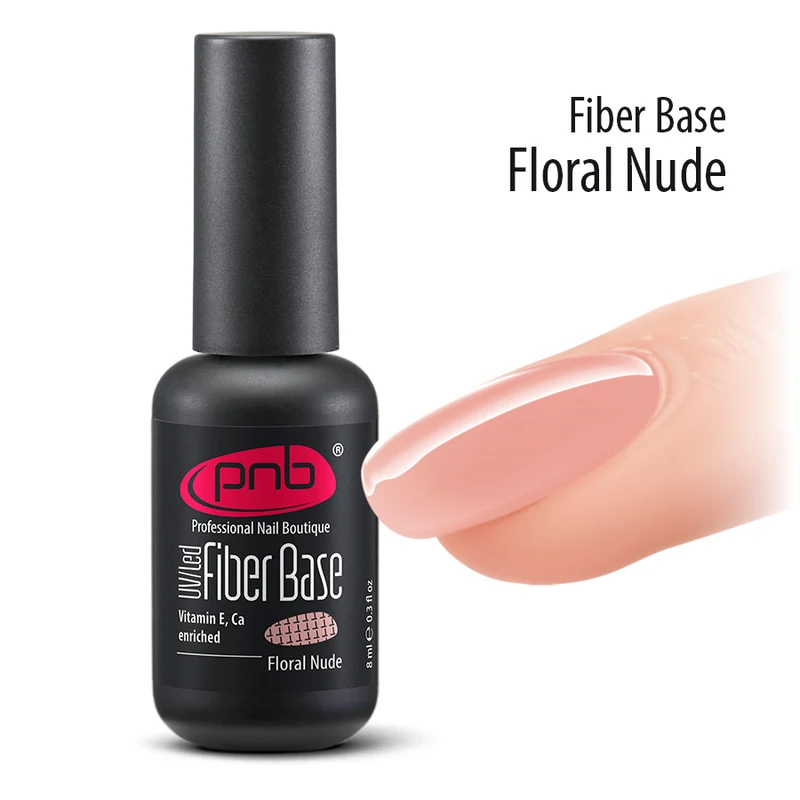 PNB Floral Nude Fiber Base gel nail polish