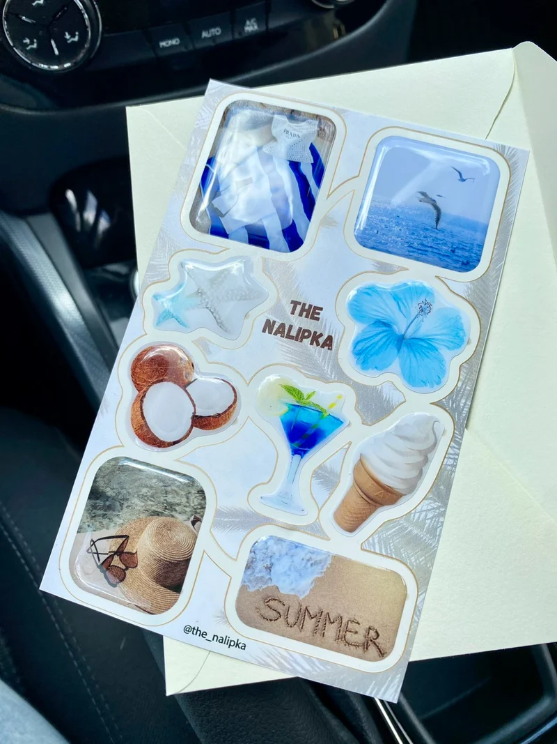 Coole selbstklebende 3D Aufkleber für Ihr Handy, Tablet, Notebook und Laptop Beach/Summer