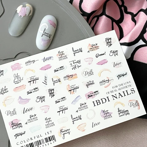IBDI Word nail decals / sliders #Colorful 157