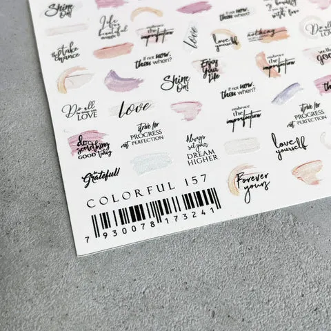 IBDI Word nail decals / sliders #Colorful 157