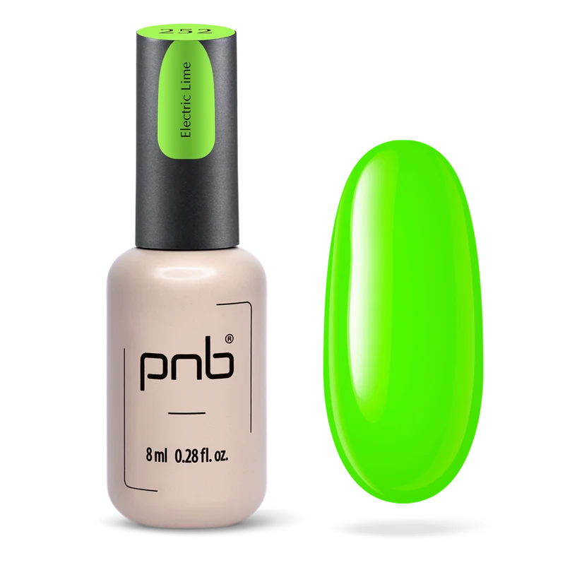 PNB green gel nail polish 252 Electric Lime