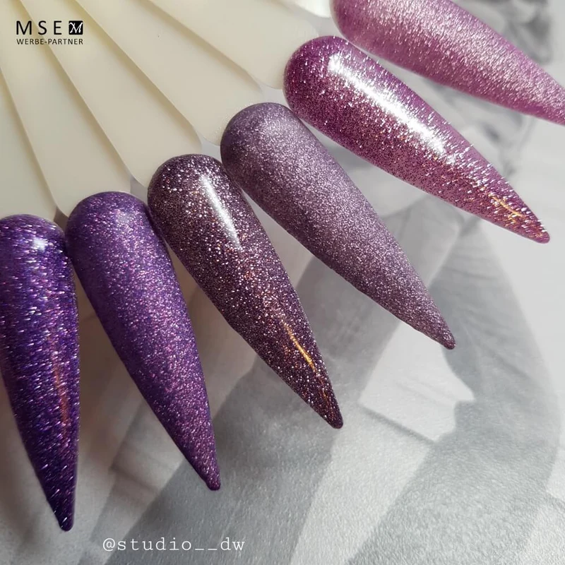 #165 Premium-GLITTER Color Gel 5ml Flieder und Rosa mit Silberglitter