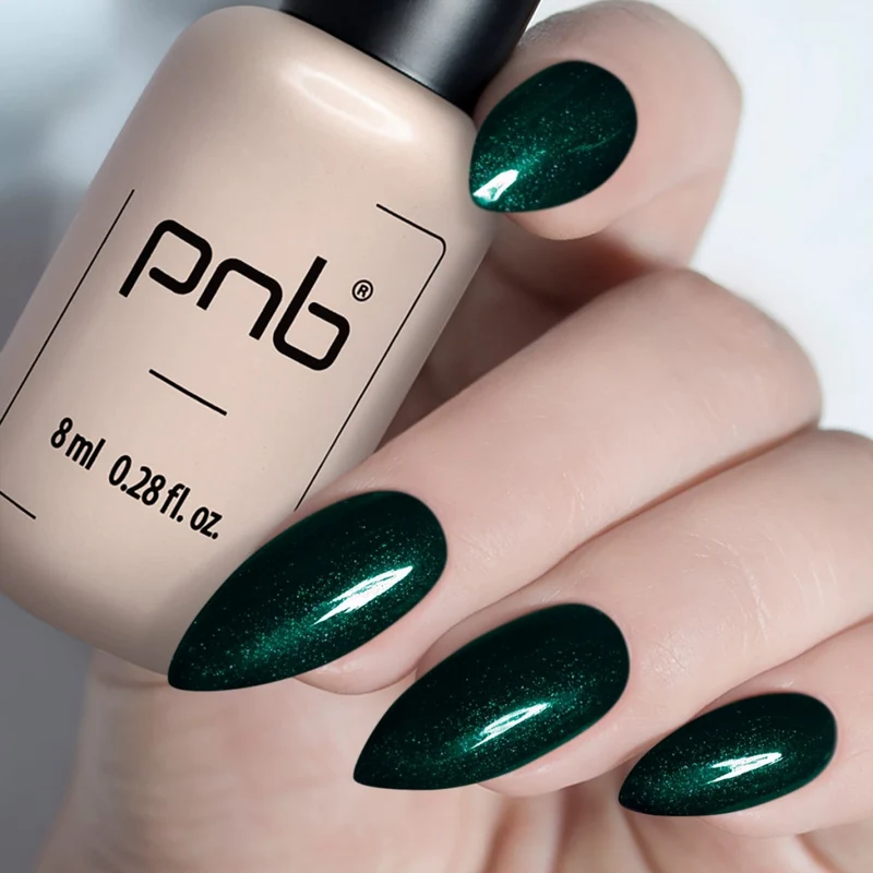 PNB green glitter gel nail polish 239 Mi