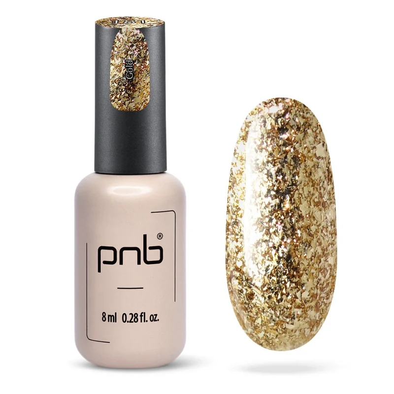 PNB gold glitter gel nail polish 181 Gold