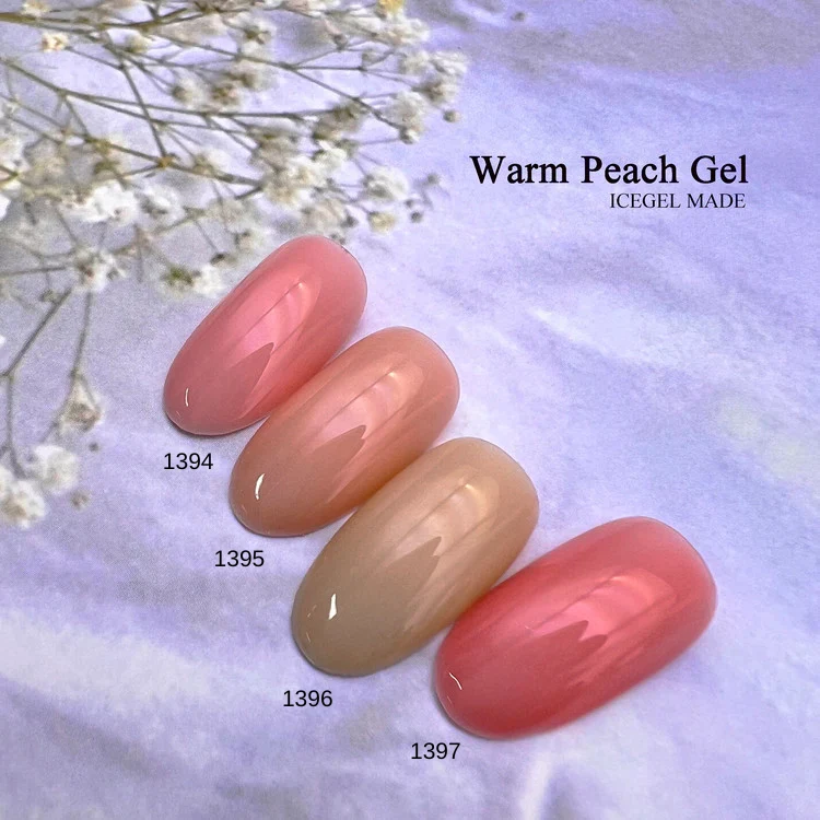 ICEGEL Warm peach gel polish 1394-1397