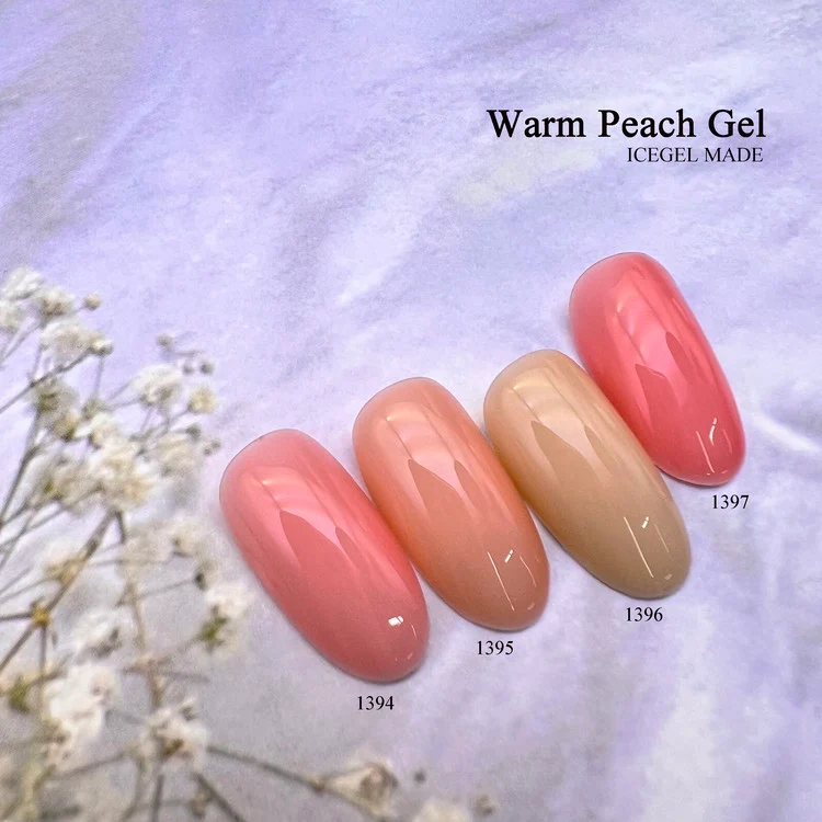 ICEGEL Warm peach gel polish 1394-1397
