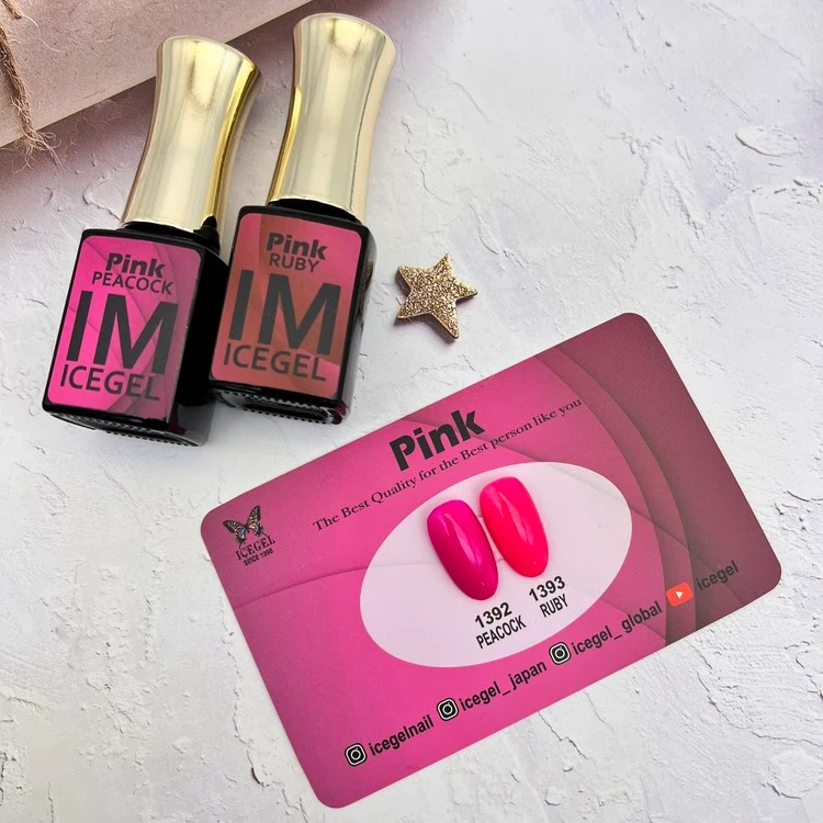 ICEGEL Pink gel polish 2 pieces 1392 & 1393