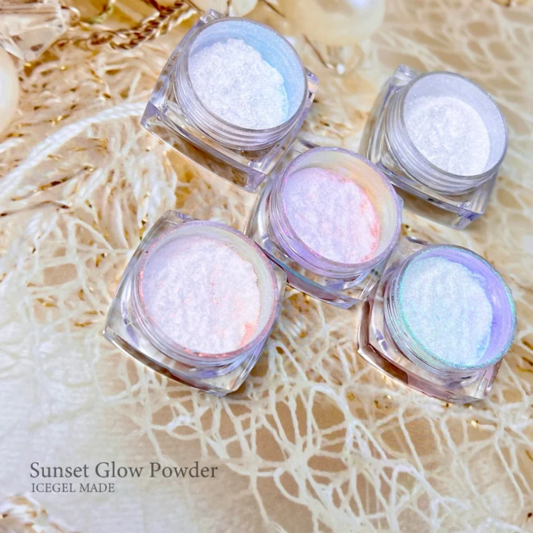 ICEGEL Sunset glow chrome nail powder
