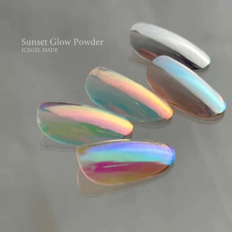 ICEGEL Sunset glow chrome nail powder