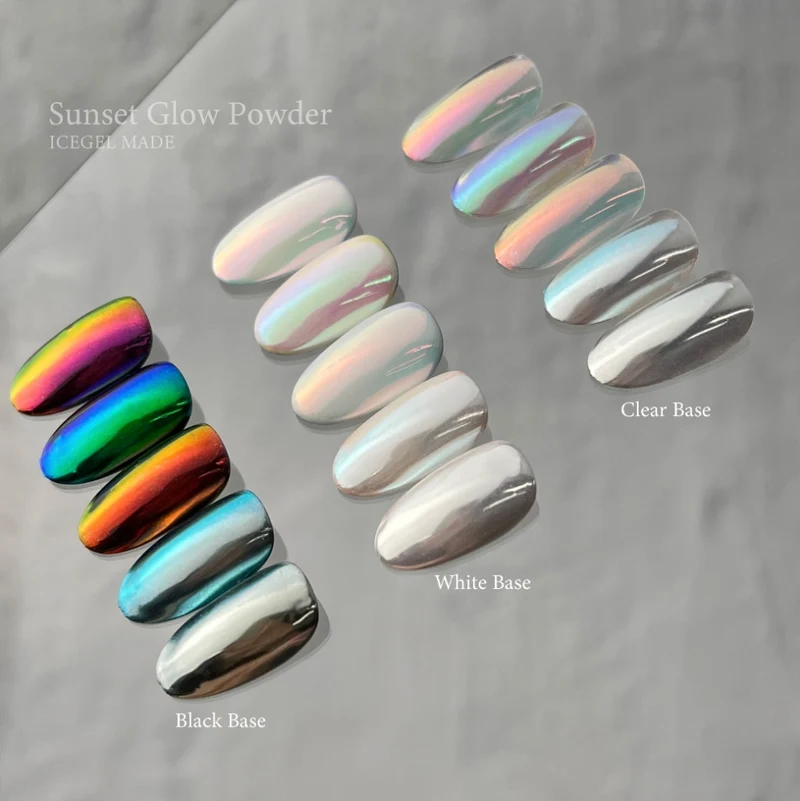 ICEGEL Sunset glow chrome nail powder