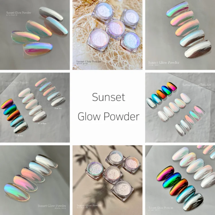 ICEGEL Sunset glow chrome nail powder