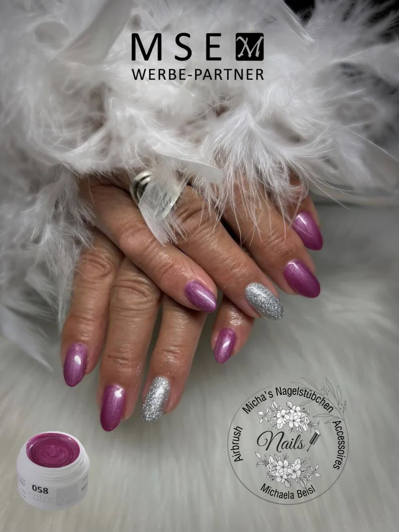 #058 Premium-EFFEKT Color Gel 5ml Helles Pinkviolett mit silbernem Perlglanz
