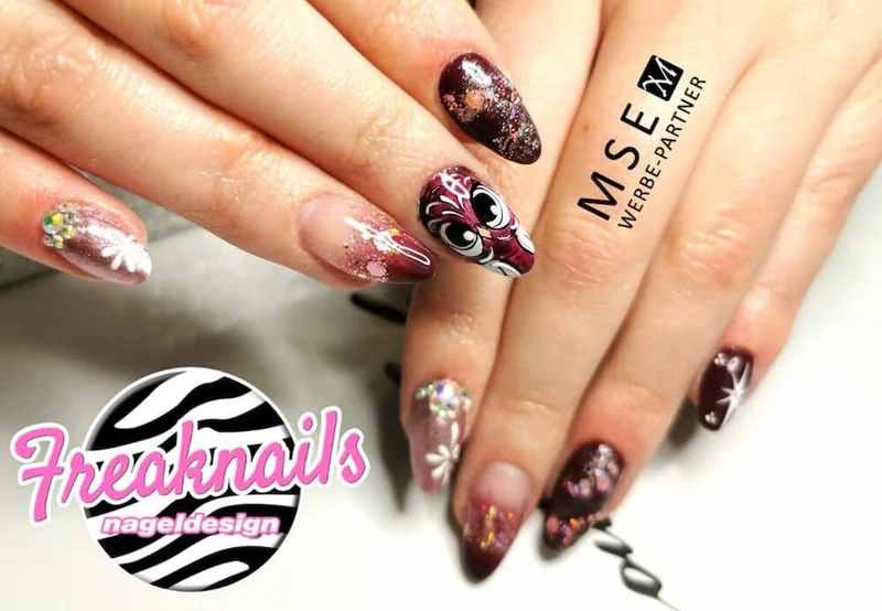 #057 Premium-EFFEKT Color Gel 5ml Kombination aus dunklem Pink und Rotviolett mit Perlmuttschimmer