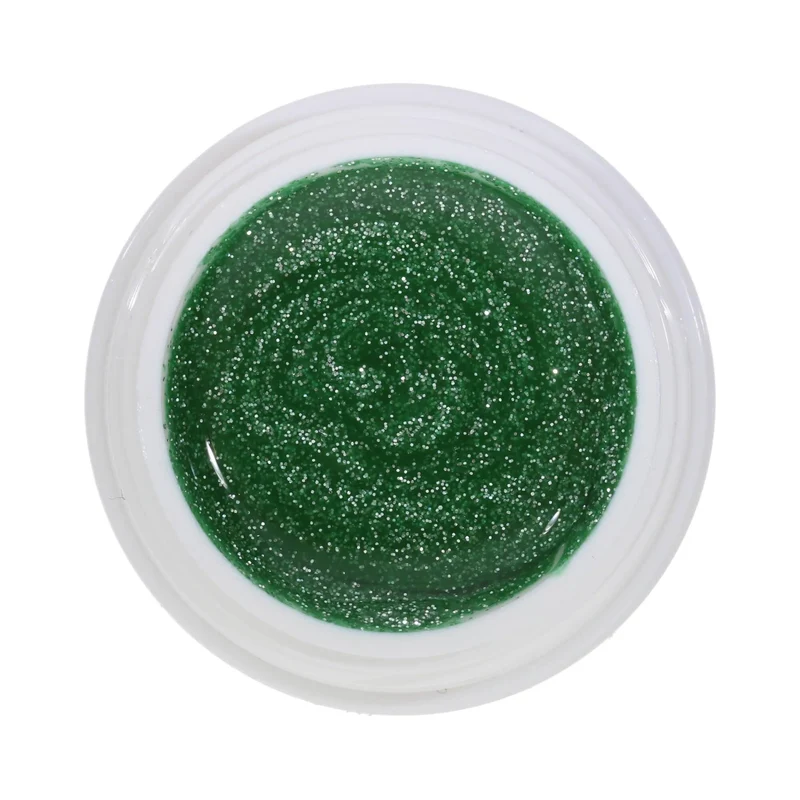 #160 Premium-GLITTER Color Gel 5ml Grasgrün mit silberem Glitter