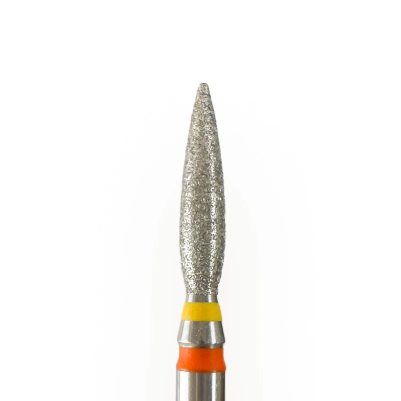 TWIN Flamme Diamant Bit (rot/gelb) fein-sehr fein ø 2,3mm (10mm lang) von KMIZ