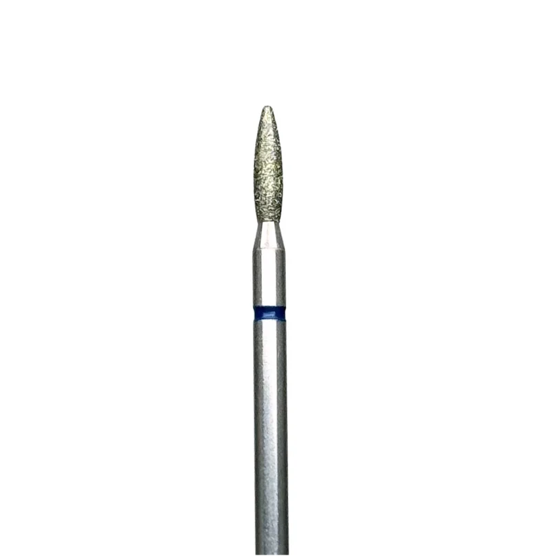 Diamond e-file nail drill bits 2.1mm - flame, medium grit, Russian manicure nail drill bits, cuticle cutter
