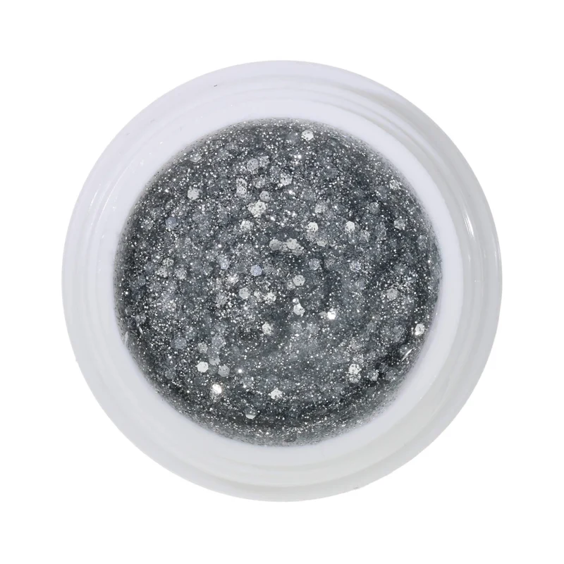 #222 Premium-GLITTER Color Gel 5ml Klassisches silbernes Glittergel dominiert von groben Glitterpartikeln
