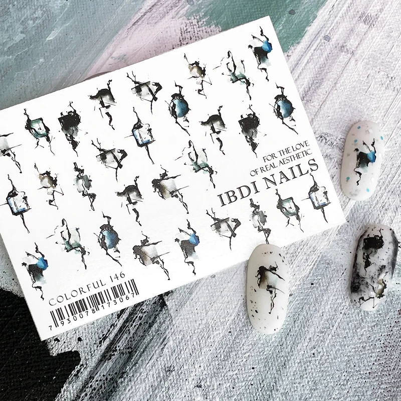 IBDI Abstract nail decals / sliders #Colorful 146