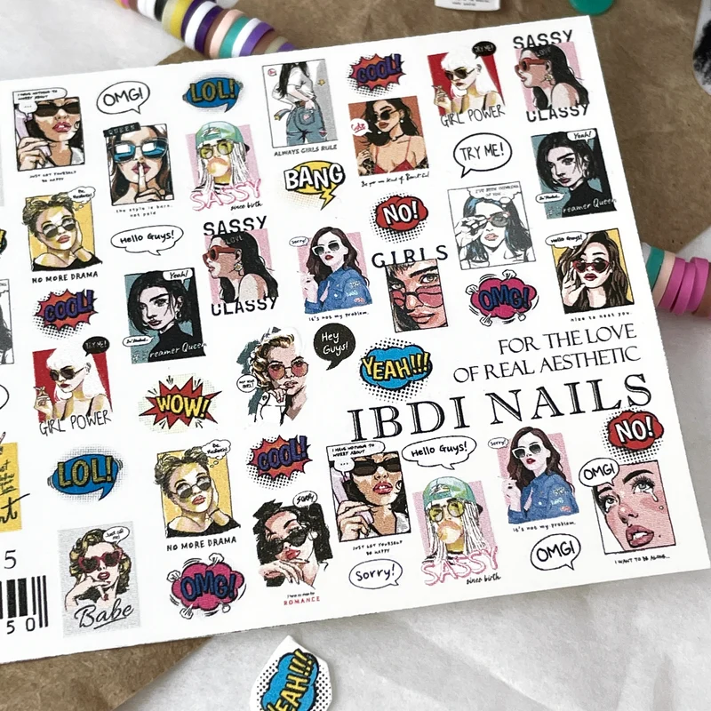 IBDI Fashion nail decals / sliders #Colorful 145