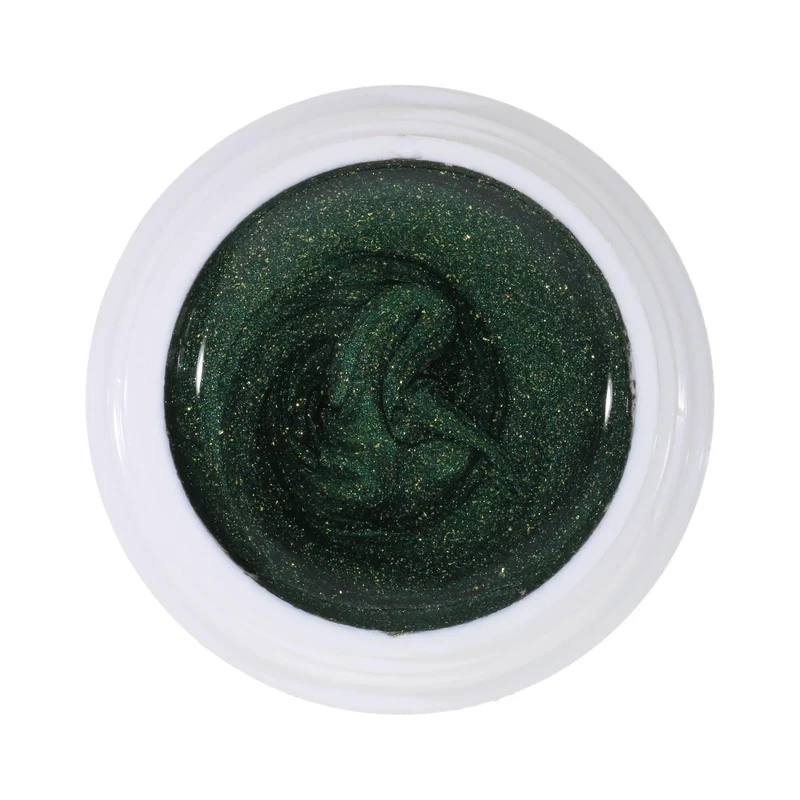 #044 Premium-EFFEKT Color Gel 5ml Helles Tannengrün dominiert von kräftigen Goldpartikeln