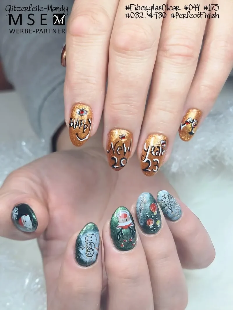 #044 Premium-EFFEKT Color Gel 5ml Helles Tannengrün dominiert von kräftigen Goldpartikeln