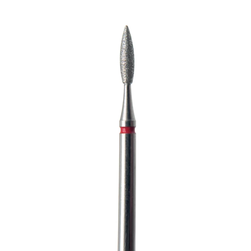 Diamond e-file nail drill bits 2.0 mm– flame drop (round tip), soft grit, Russian manicure nail drill bits, cuticle cutter