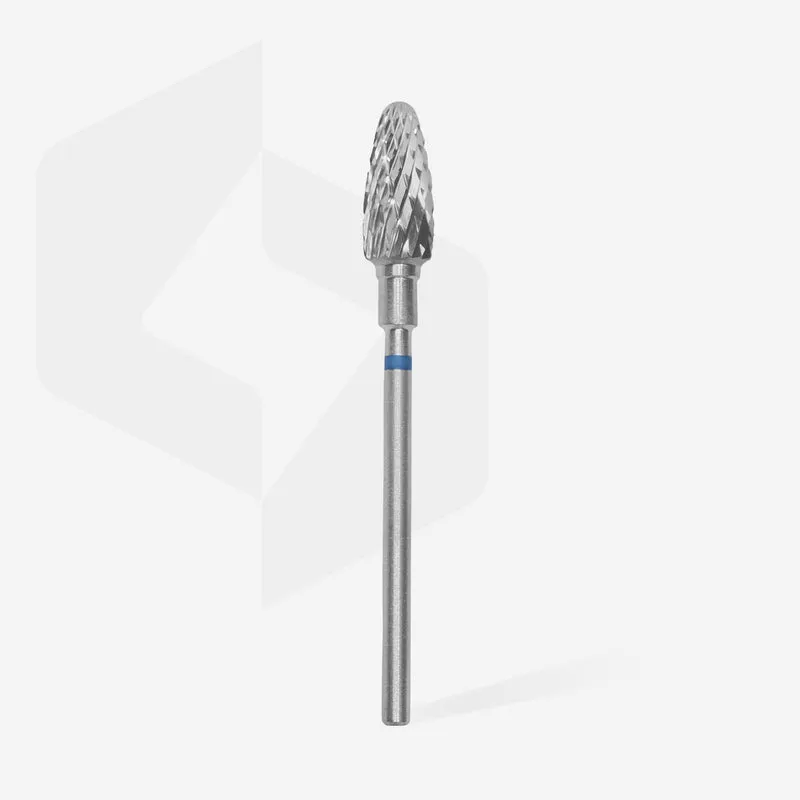 STALEKS PRO Carbide nail drill bit, “corn”, blue, head diameter 6 mm/ working part 14 mm Cuticle tools for Russian manicure, nail drill bits for gel nail polish removal