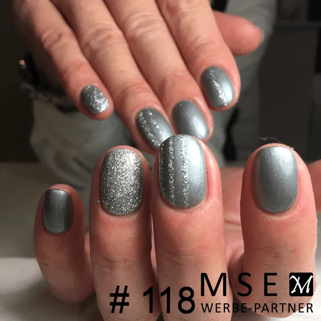 #118 Premium-EFFEKT Color Gel 5ml Silbergrau mit Perlglanz