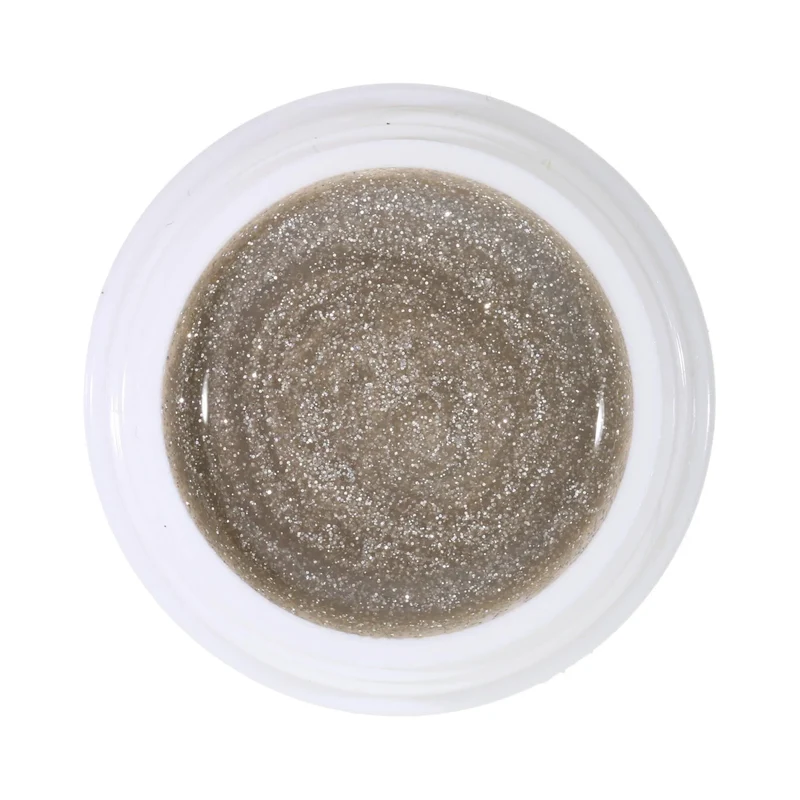 #116 Premium-GLITTER Color Gel 5ml Blasses, leicht transparentes Beige mit feinem silbernen Glitter
