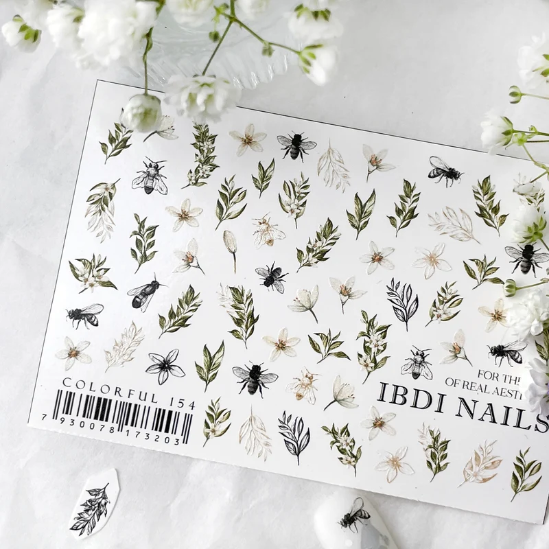 IBDI Leaf nail decals / sliders #Colorful 154