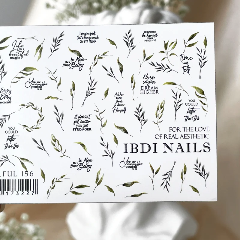 IBDI Leaf nail decals / sliders #Colorful 156