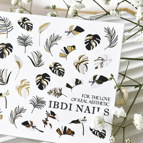 IBDI Palm ferns nail decals / sliders #Air foil 36