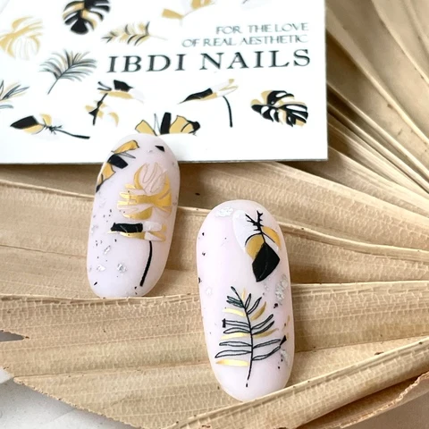 IBDI Palm ferns nail decals / sliders #Air foil 36