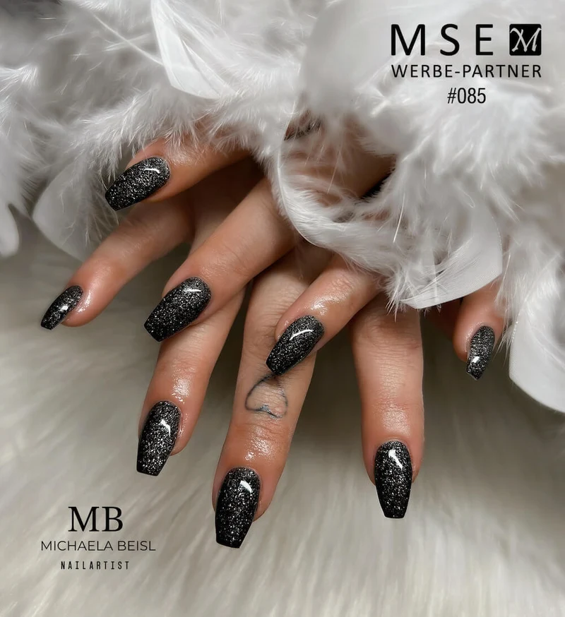 #085 Premium-EFFEKT Color Gel 5ml Schwarz mit ausgeprägtem Silberglitter