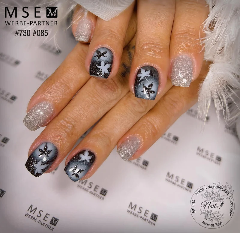 #085 Premium-EFFEKT Color Gel 5ml Schwarz mit ausgeprägtem Silberglitter