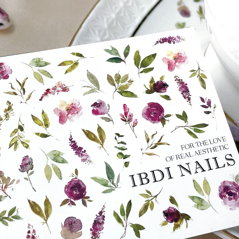 IBDI Flower nail decals / sliders #Colorful 147